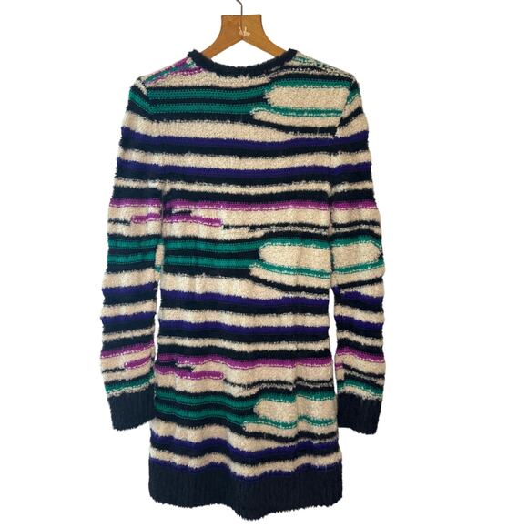 AMUR Lorelle Teddy Striped Sweater Dress Wool Alpaca Blend Size M Mini Winter - Picture 5 of 10